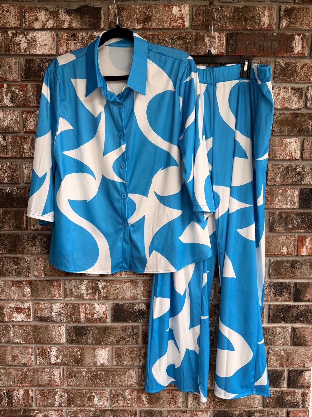Women’s Blue & White Pant Set